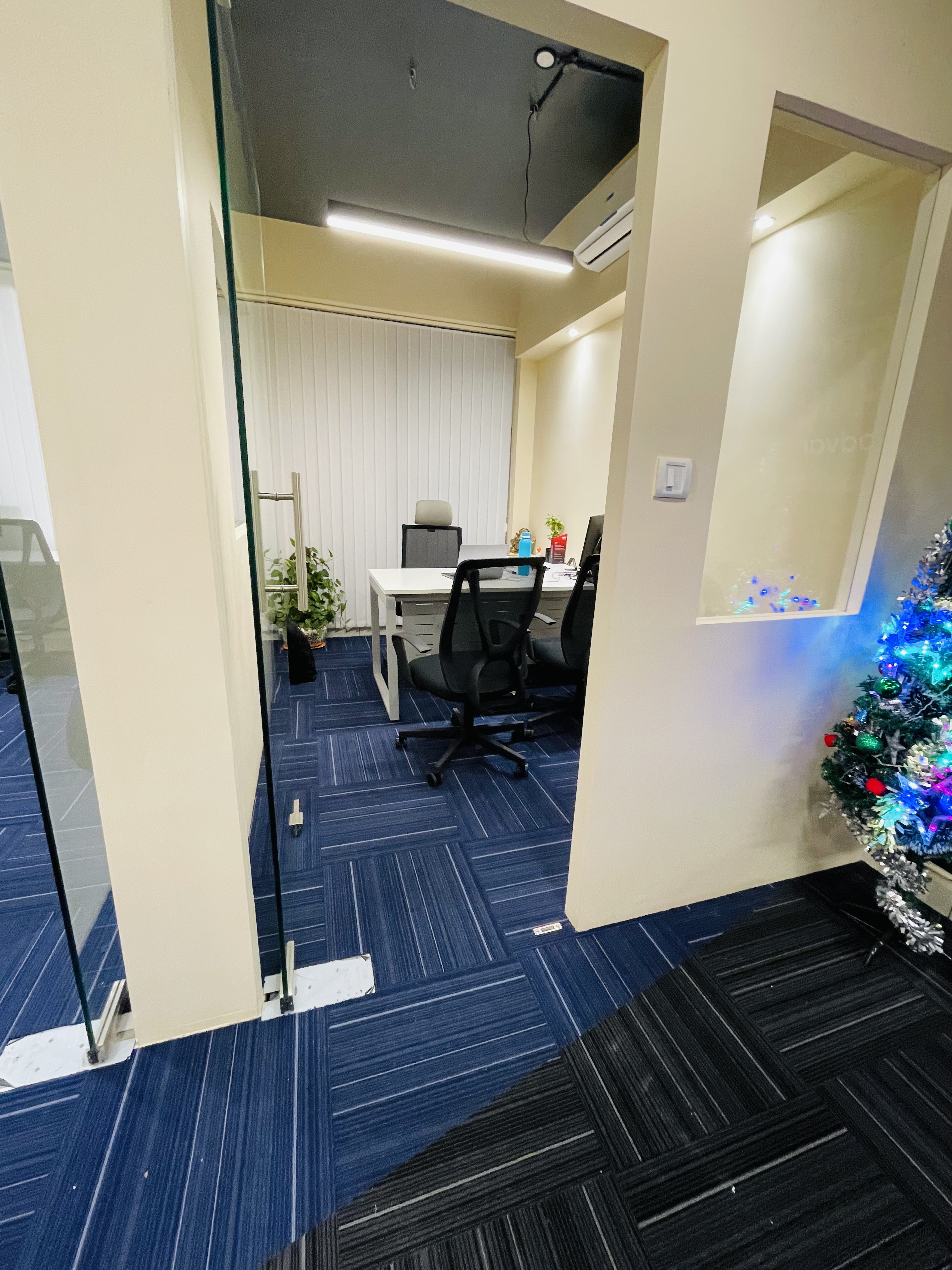 Glass-partitioned private cabin at Electronic City