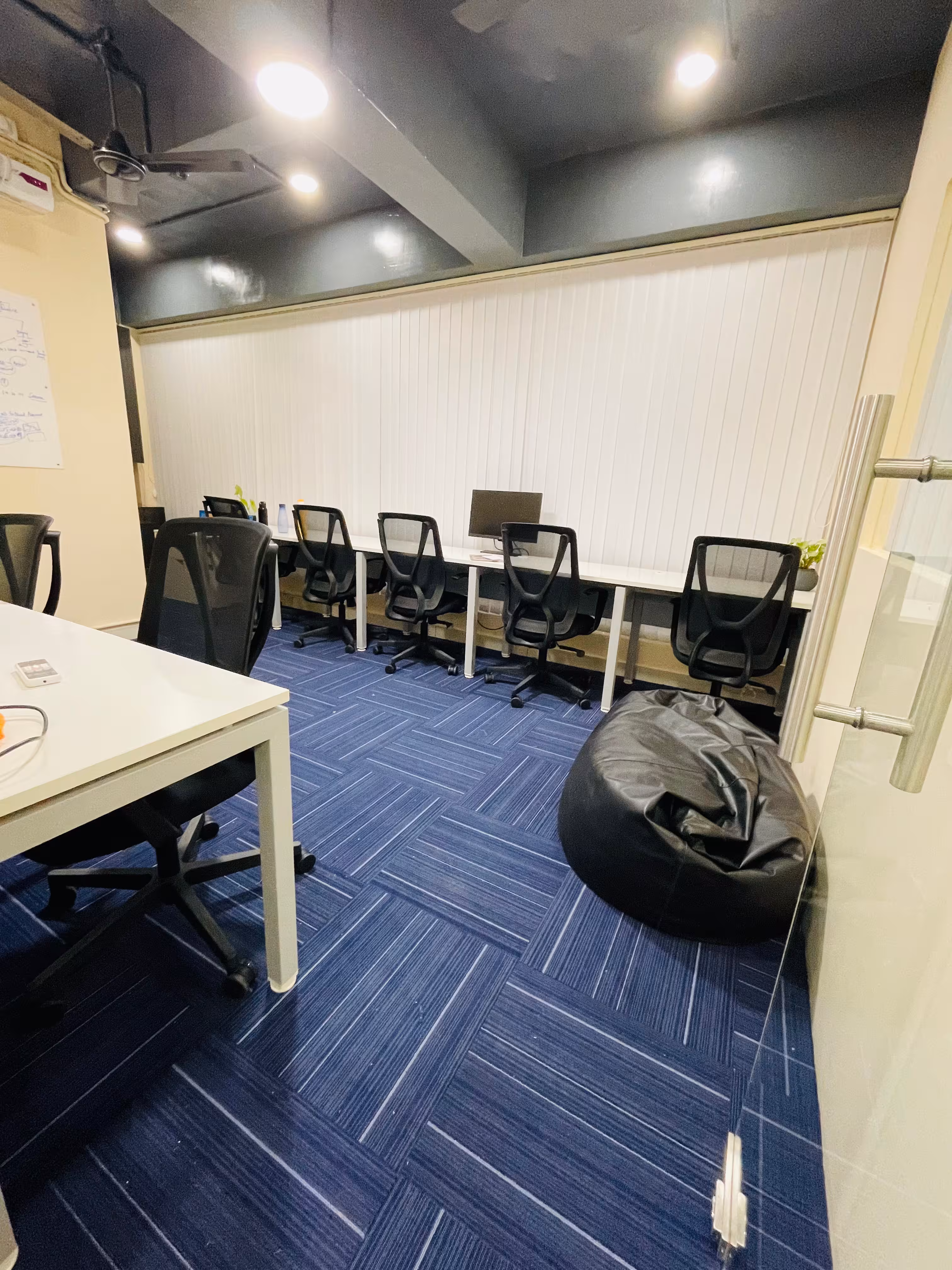 Private suite with beanbag seating at Creware Bangalore