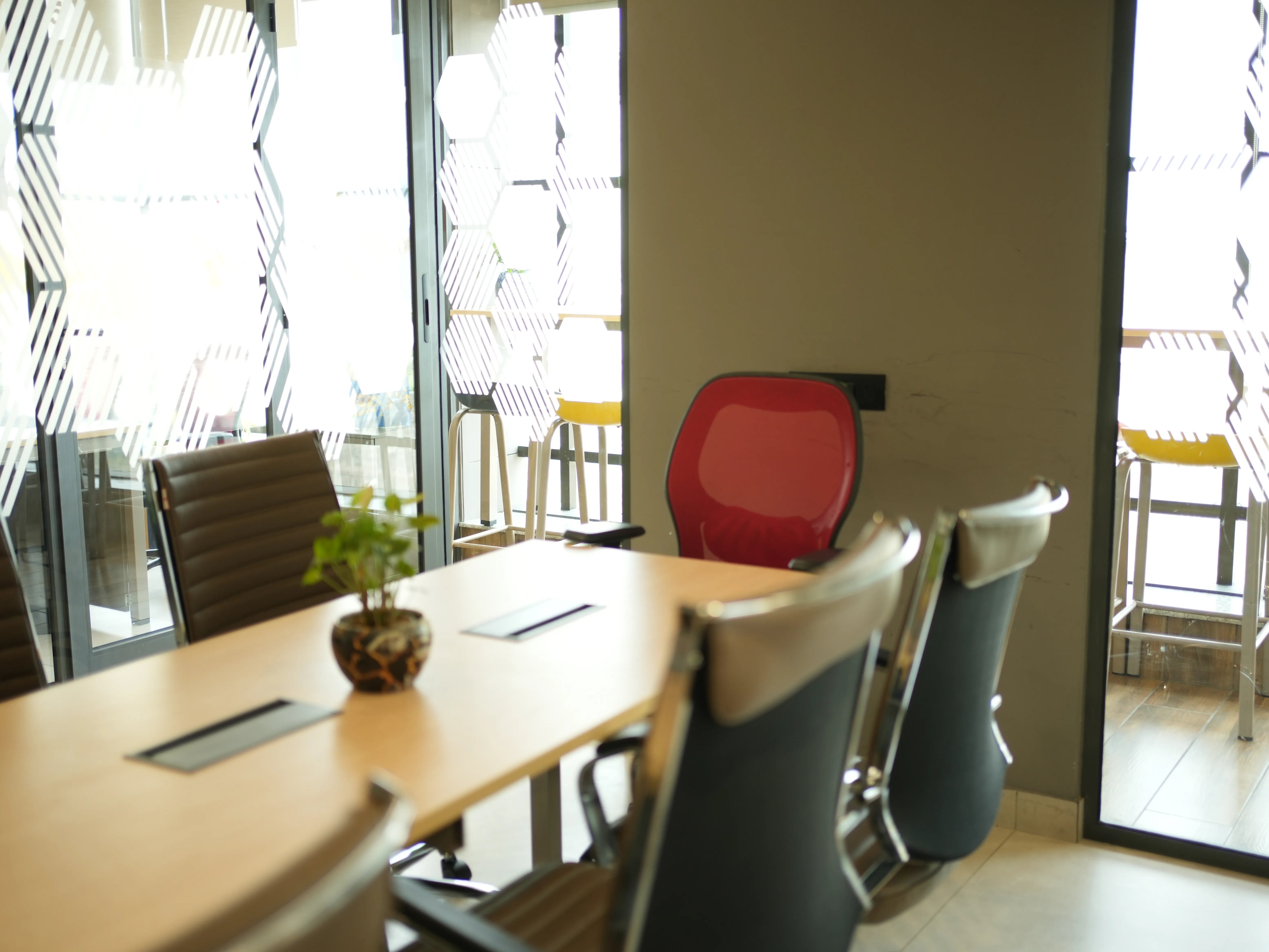 Meeting room with natural light at Creware Malviya Nagar