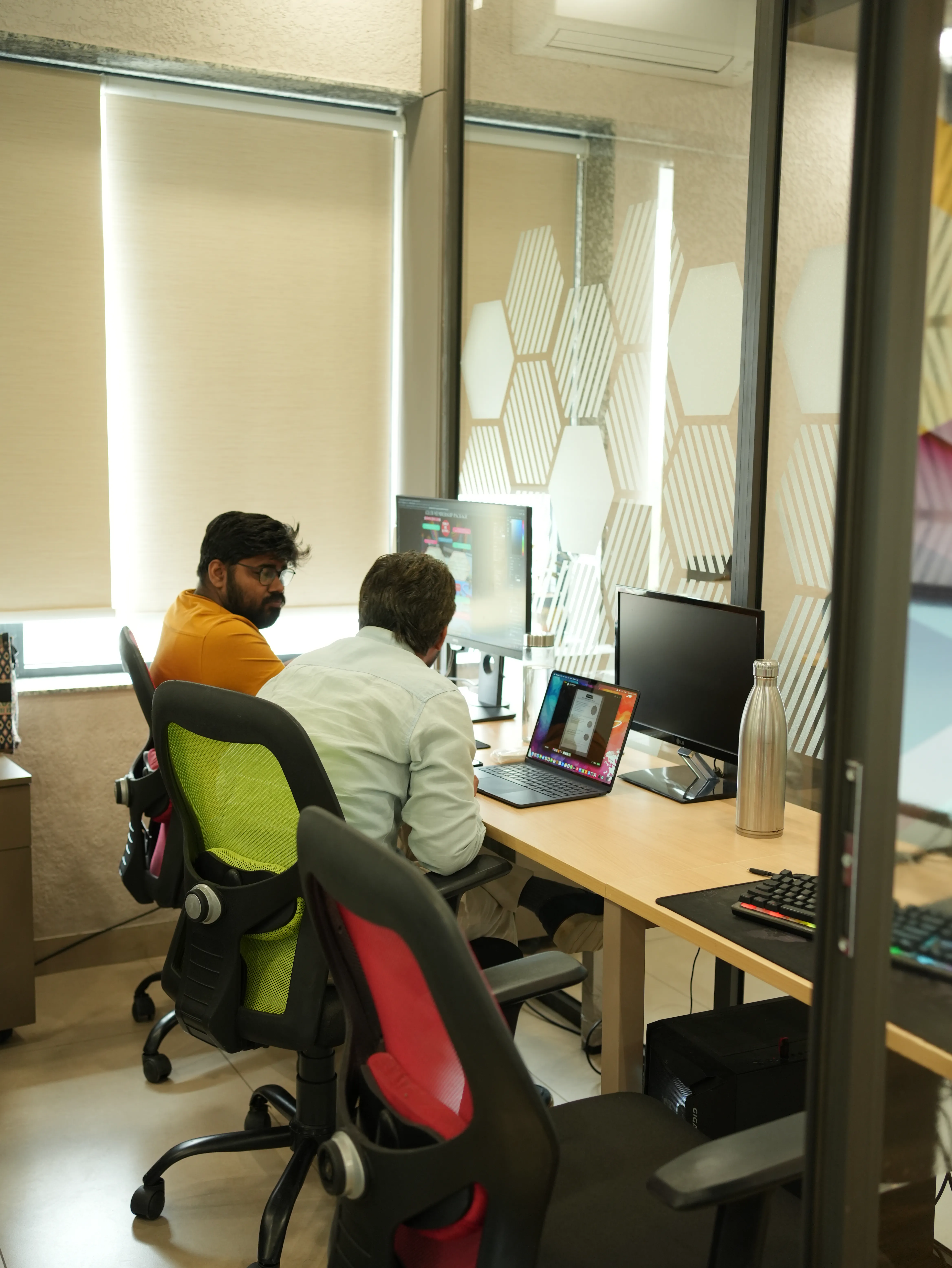 Team working in cabin at Creware Malviya Nagar