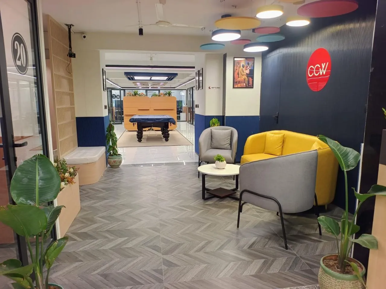 Reception and pool table at Creware New Sanganer Road