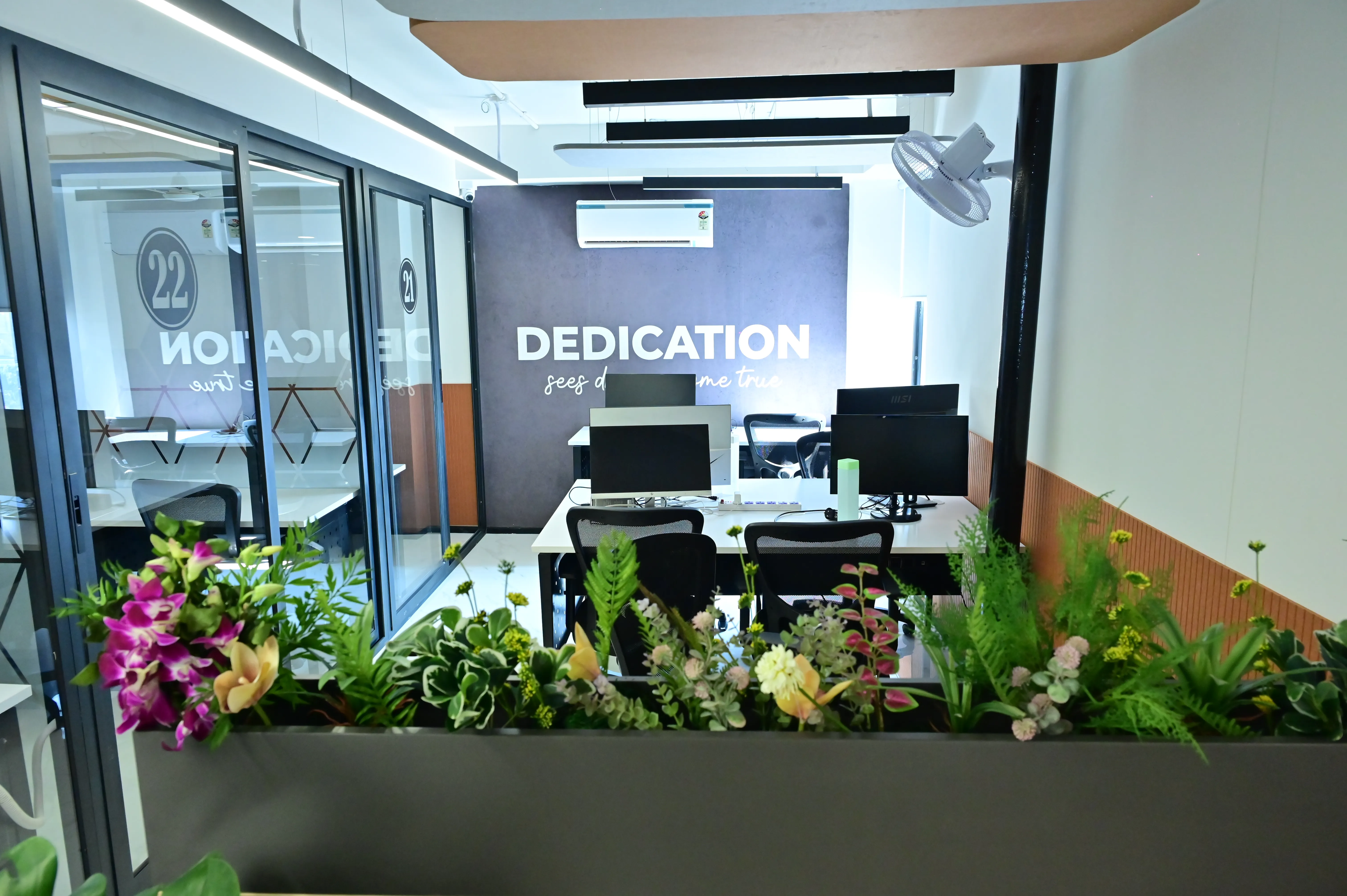 Open workspace with Dedication wall at Creware New Sanganer Road