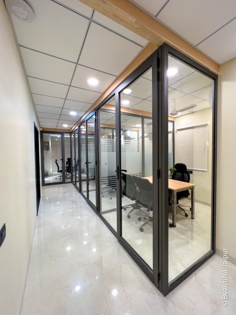 Suite of private offices along corridor