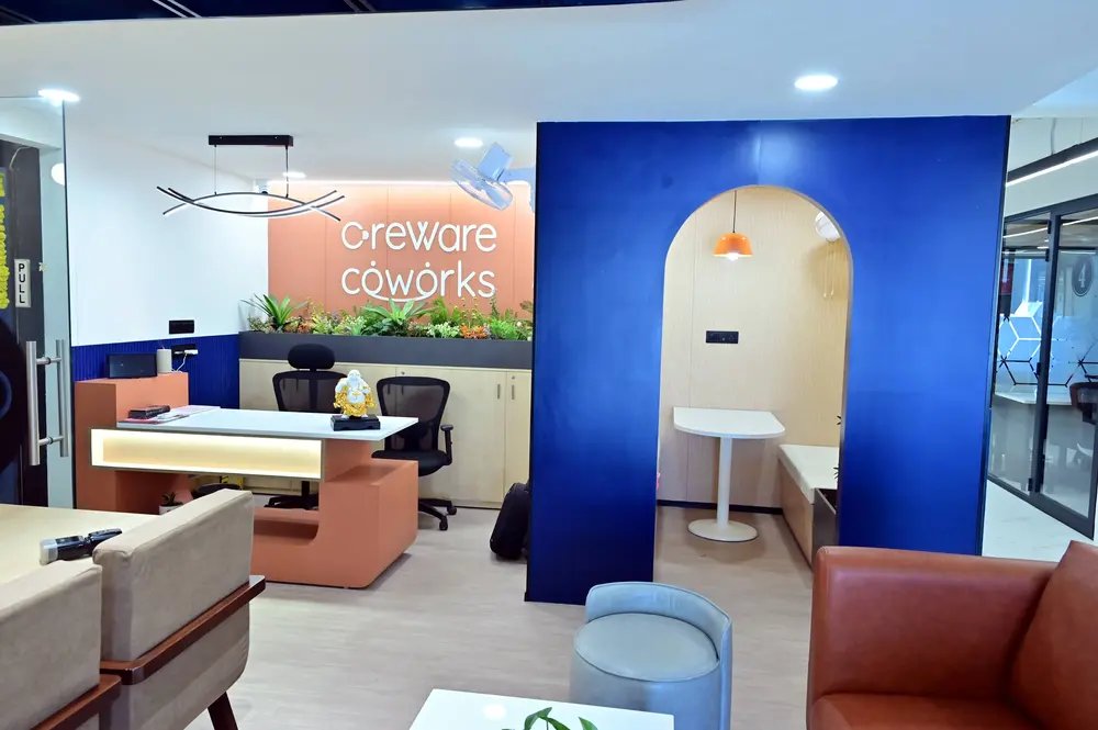 Creware Coworks reception at New Sanganer Road, Jaipur